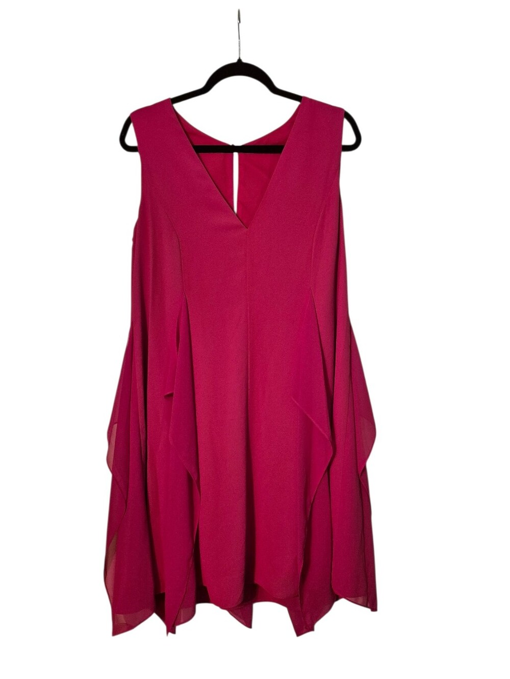 Halston Heritage NWT  Asymmetrical Ruffle Fuchsia Rose Dress 8